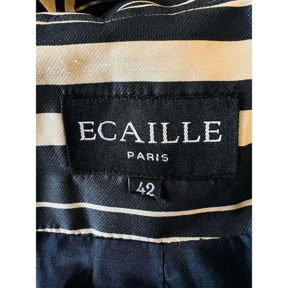 Ecaille Paris Silk Jacket Blazer Sz 12 Preowned Buttons Closure - Picture 8 of 14